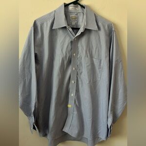 Eagle Shirtmakers Mens 16 1/2‎ & 34/35 Blue Long Sleeve Button Up Shirt Reg Fit